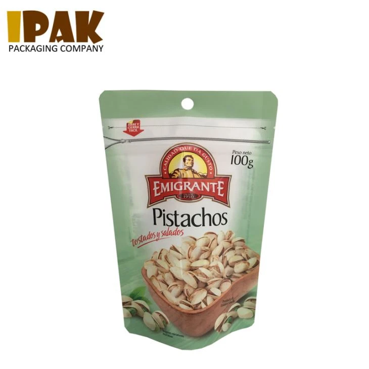 Custom Printed Foil Stand Up Ziplock Plastic Packing Bag For Nuts